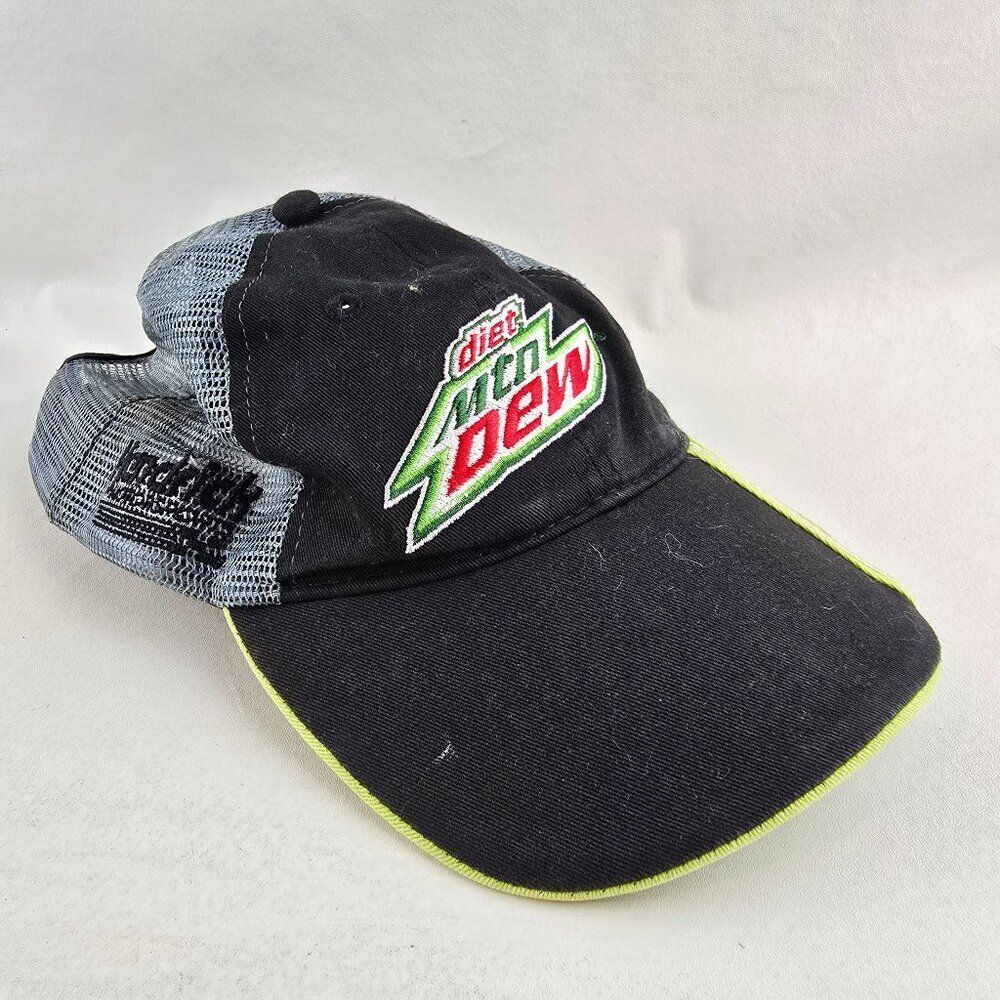 Diet Mountain Dew NASCAR Chase Authentics Mens Black Mesh Trucker Hat Adjustable